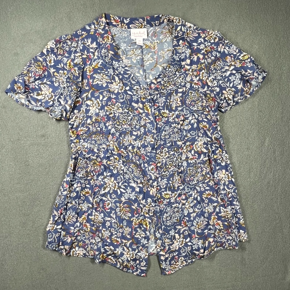 Vintage Isabel Maternity Floral Romper Cottagecore Ruffle Hem Soft Rayon XS